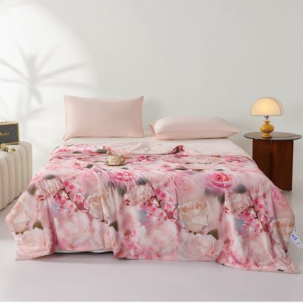 91家纺网 家纺一手货源 找家纺 （总）缔锦家纺 2025新款凉感丝印花夏被