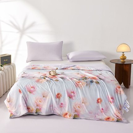 91家纺网 家纺一手货源 找家纺 （总）缔锦家纺 2025新款凉感丝印花夏被