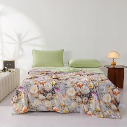 91家纺网 家纺一手货源 找家纺 （总）缔锦家纺 2025新款凉感丝印花夏被