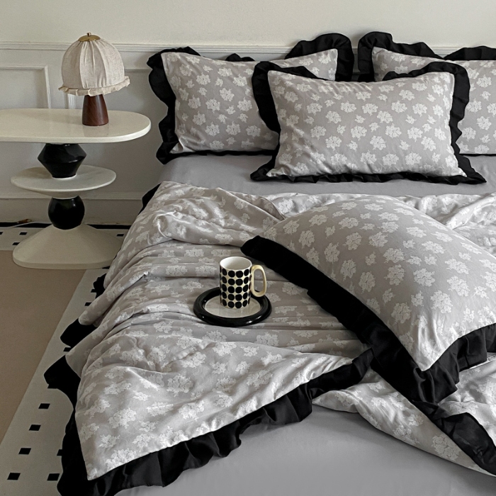 91家纺网 家纺一手货源 找家纺 （总）乐沐家纺 2025新款法式花边夏被四件套