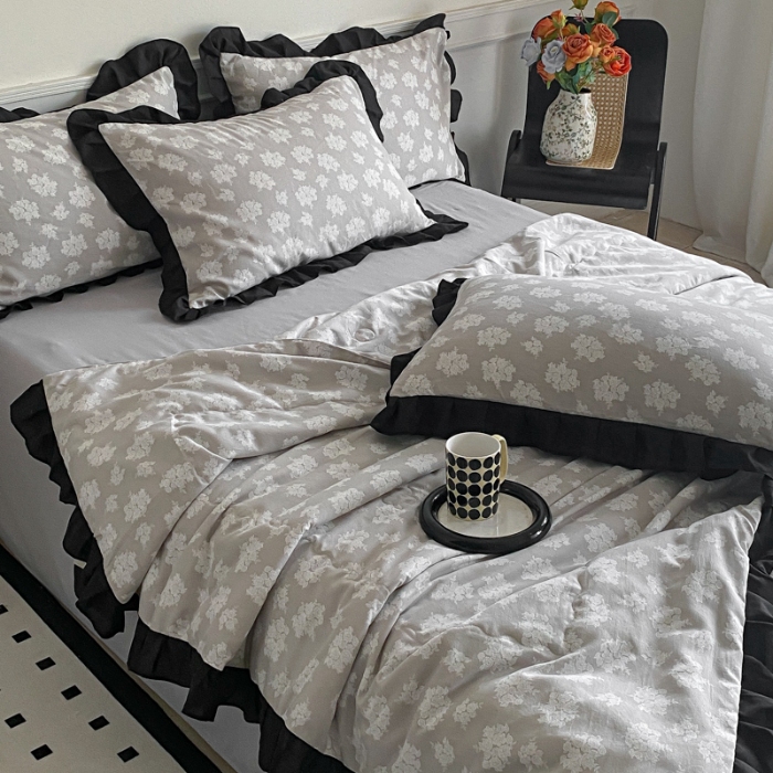 91家纺网 家纺一手货源 找家纺 （总）乐沐家纺 2025新款法式花边夏被四件套