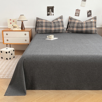 91家纺网 家纺一手货源 找家纺 （总）色织全棉四件套2025款纯色单品系列单床单