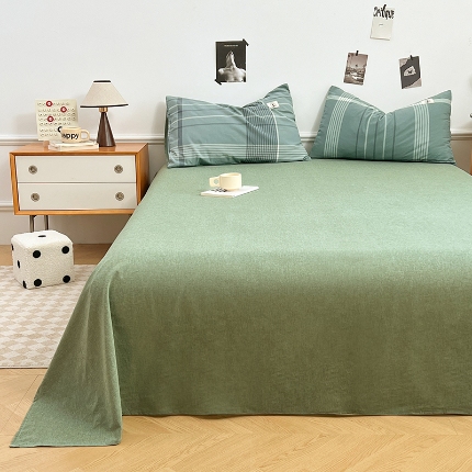 91家纺网 家纺一手货源 找家纺 （总）色织全棉四件套2025款纯色单品系列单床单