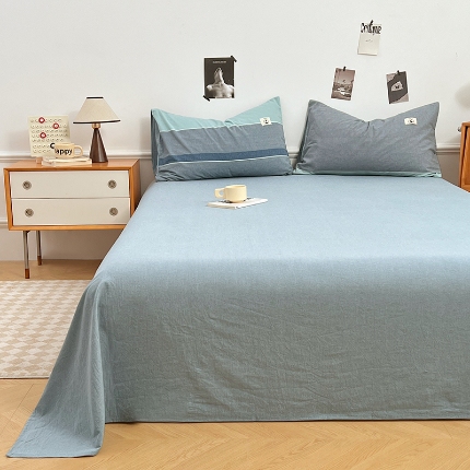 91家纺网 家纺一手货源 找家纺 （总）色织全棉四件套2025款纯色单品系列单床单