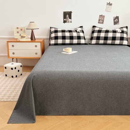 91家纺网 家纺一手货源 找家纺 （总）色织全棉四件套2025款纯色单品系列单床单