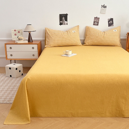 91家纺网 家纺一手货源 找家纺 （总）色织全棉四件套2025款纯色单品系列单床单