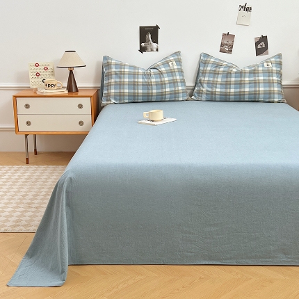 91家纺网 家纺一手货源 找家纺 （总）色织全棉四件套2025款纯色单品系列单床单