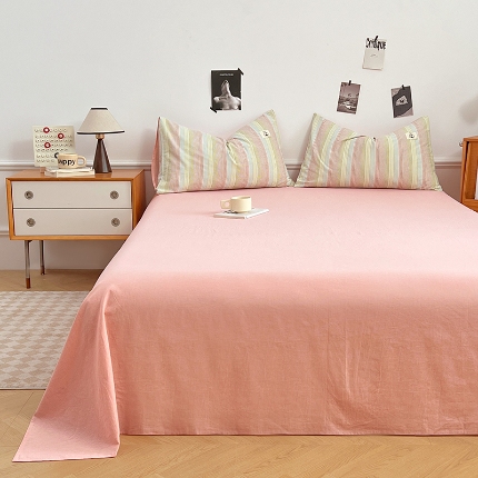 91家纺网 家纺一手货源 找家纺 （总）色织全棉四件套2025款纯色单品系列单床单