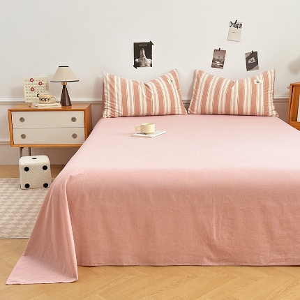 91家纺网 家纺一手货源 找家纺 （总）色织全棉四件套2025款纯色单品系列单床单