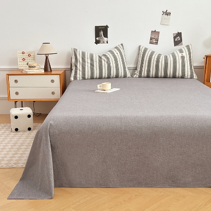 91家纺网 家纺一手货源 找家纺 （总）色织全棉四件套2025款纯色单品系列单床单