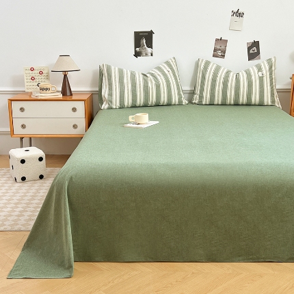 91家纺网 家纺一手货源 找家纺 （总）色织全棉四件套2025款纯色单品系列单床单