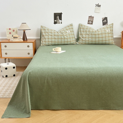 91家纺网 家纺一手货源 找家纺 （总）色织全棉四件套2025款纯色单品系列单床单