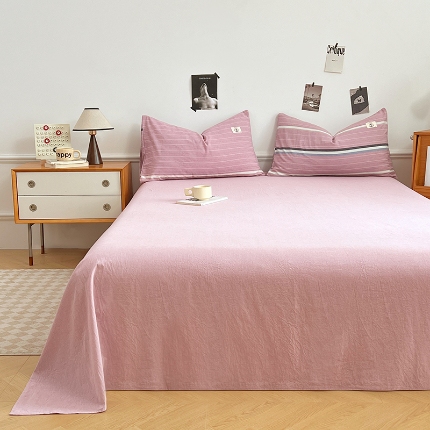 91家纺网 家纺一手货源 找家纺 （总）色织全棉四件套2025款纯色单品系列单床单