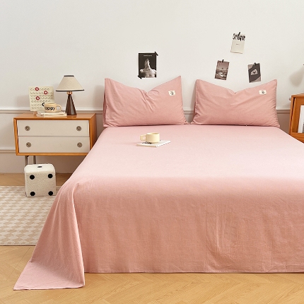 91家纺网 家纺一手货源 找家纺 （总）色织全棉四件套2025款纯色单品系列单床单