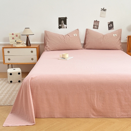 91家纺网 家纺一手货源 找家纺 （总）色织全棉四件套2025款纯色单品系列单床单