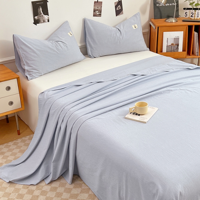 91家纺网 家纺一手货源 找家纺 （总）色织全棉四件套2025款纯色单品系列单床单