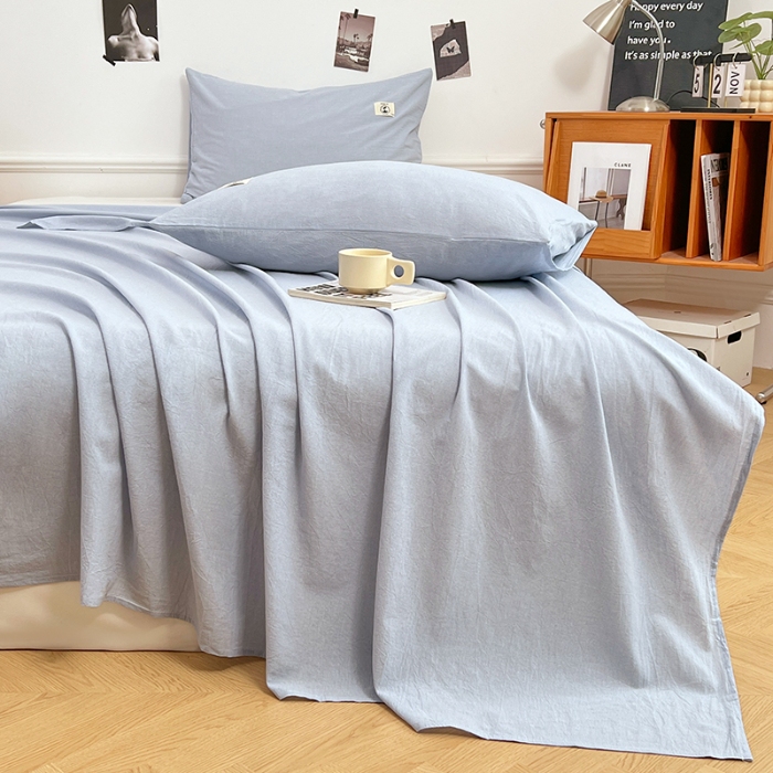 91家纺网 家纺一手货源 找家纺 （总）色织全棉四件套2025款纯色单品系列单床单