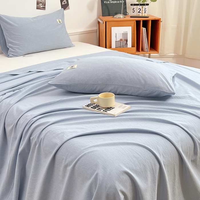 91家纺网 家纺一手货源 找家纺 （总）色织全棉四件套2025款纯色单品系列单床单