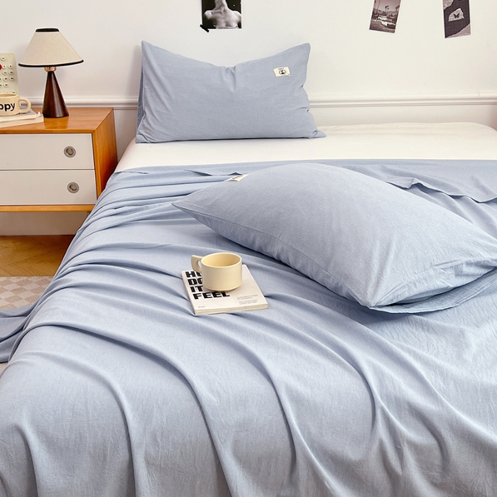 91家纺网 家纺一手货源 找家纺 （总）色织全棉四件套2025款纯色单品系列单床单