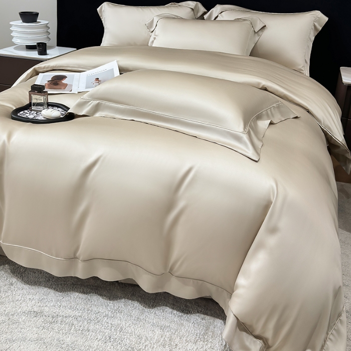 91家纺网 家纺一手货源 找家纺 （总）【兰精公司授权】星蕴家纺 2025新款奥地利兰精天丝莱赛尔纯色埋绳款四件套-莱恩