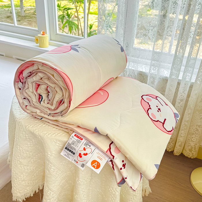 91家纺网 家纺一手货源 找家纺 友承家纺 2025新款A类母婴级大豆夏被夏凉被空调被 桃桃熊