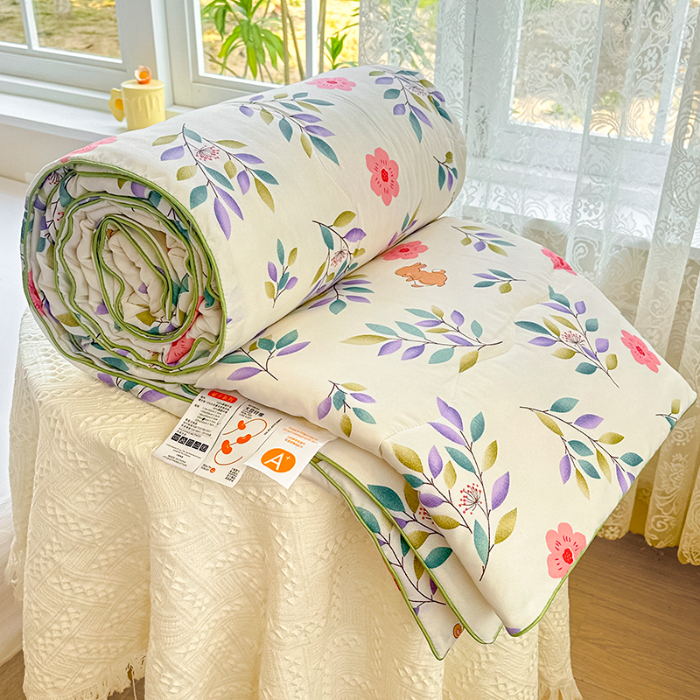 91家纺网 家纺一手货源 找家纺 友承家纺 2025新款A类母婴级大豆夏被夏凉被空调被 莫妮卡