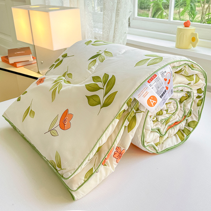 91家纺网 家纺一手货源 找家纺 友承家纺 2025新款A类母婴级大豆夏被夏凉被空调被 青柠薄荷