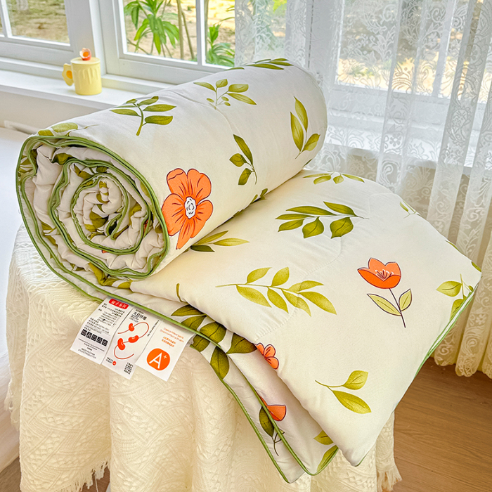 91家纺网 家纺一手货源 找家纺 友承家纺 2025新款A类母婴级大豆夏被夏凉被空调被 青柠薄荷