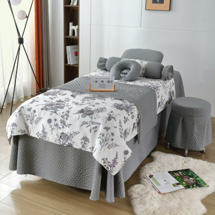 91家纺网 家纺一手货源 找家纺 （总）琪宝阁 2025新款美 容床罩四件套美 容院专用套件-小风车系列