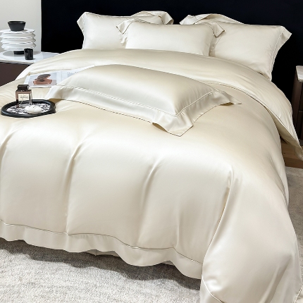 91家纺网 家纺一手货源 找家纺 （总）【兰精公司授权】星蕴家纺 2025新款奥地利兰精天丝莱赛尔纯色埋绳款四件套-莱恩