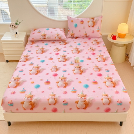 91家纺网 家纺一手货源 找家纺 （总）2025新款5D专版数码印花凉感磨毛单床笠 床笠三件套