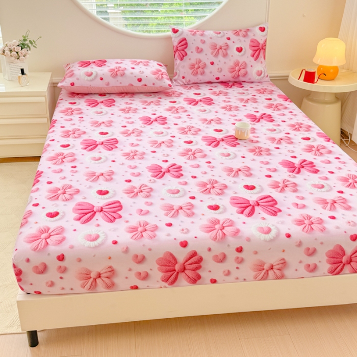 91家纺网 家纺一手货源 找家纺 （总）2025新款5D专版数码印花凉感磨毛单床笠 床笠三件套