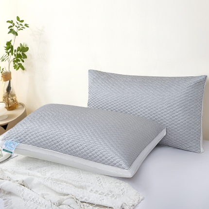 兴丝露枕芯 凉感丝豆豆羽丝枕 全棉羽丝绒枕头 舒适枕 立体枕 双边枕 春夏枕头 夏季凉感枕