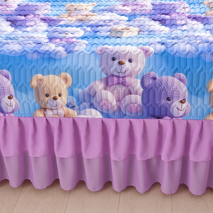 91家纺网 家纺一手货源 找家纺 （总）三友家纺 新款5D印花蕾丝花边床盖四件套（被套款 夏被款）