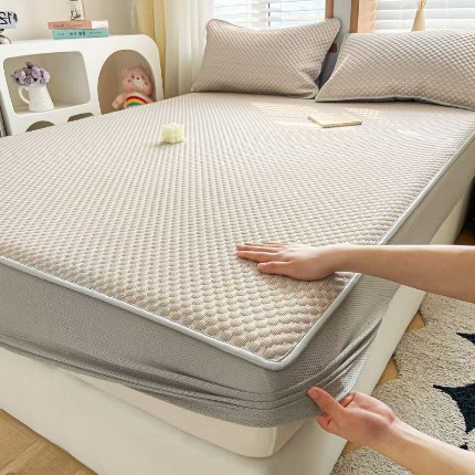 91家纺网 家纺一手货源 找家纺 （总）静缘分2025新款直播爆款凉豆豆冰丝凉席三件套床笠款可水洗机洗夏季凉感冰豆豆空调席软席子