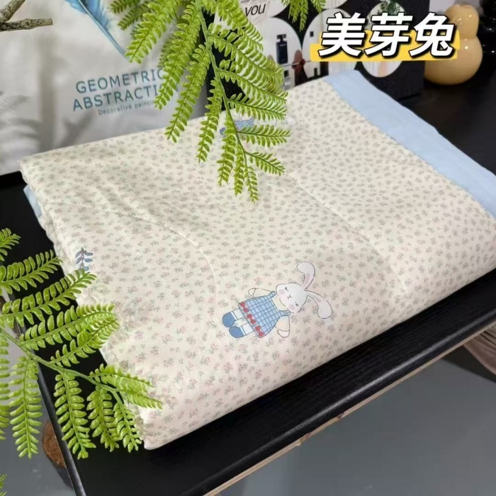 91家纺网 家纺一手货源 找家纺 （总）纯棉夏凉被200*230 全棉双人空调被夏季纯棉碎花薄被子可水洗