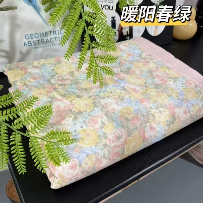 91家纺网 家纺一手货源 找家纺 （总）纯棉夏凉被200*230 全棉双人空调被夏季纯棉碎花薄被子可水洗