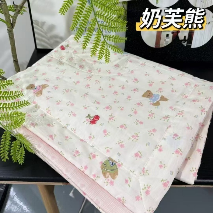 91家纺网 家纺一手货源 找家纺 （总）纯棉夏凉被200*230 全棉双人空调被夏季纯棉碎花薄被子可水洗