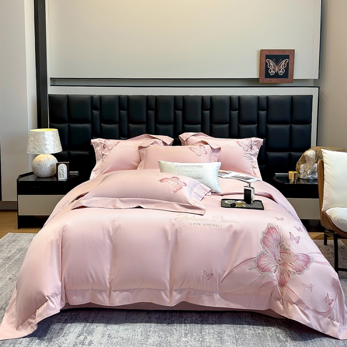 91家纺网 家纺一手货源 找家纺 （总）星蕴家纺 2025新款新款全棉刺绣四件套-露娜【高档礼盒包装】