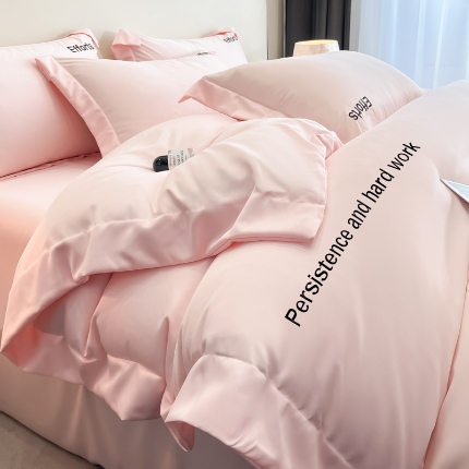 91家纺网 家纺一手货源 找家纺 （总）新方向 2025新款 专版花型 天丝刺绣大宽边工艺四件套-有理想  直播首选（纸盒包装）