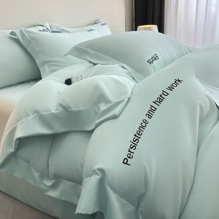 91家纺网 家纺一手货源 找家纺 （总）新方向 2025新款 专版花型 天丝刺绣大宽边工艺四件套-有理想  直播首选（纸盒包装）