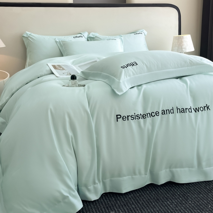 91家纺网 家纺一手货源 找家纺 （总）新方向 2025新款 专版花型 天丝刺绣大宽边工艺四件套-有理想  直播首选（纸盒包装）