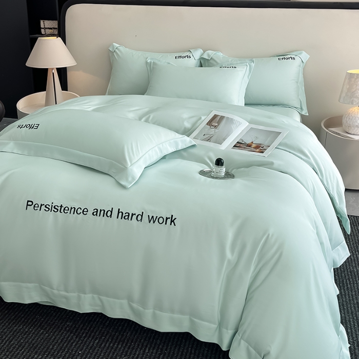 91家纺网 家纺一手货源 找家纺 （总）新方向 2025新款 专版花型 天丝刺绣大宽边工艺四件套-有理想  直播首选（纸盒包装）