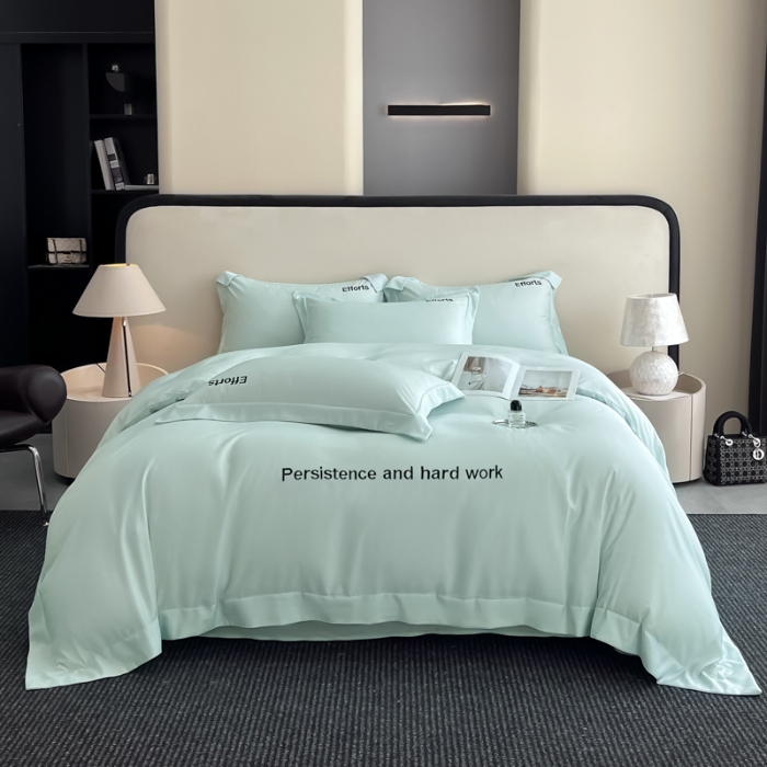 91家纺网 家纺一手货源 找家纺 （总）新方向 2025新款 专版花型 天丝刺绣大宽边工艺四件套-有理想  直播首选（纸盒包装）