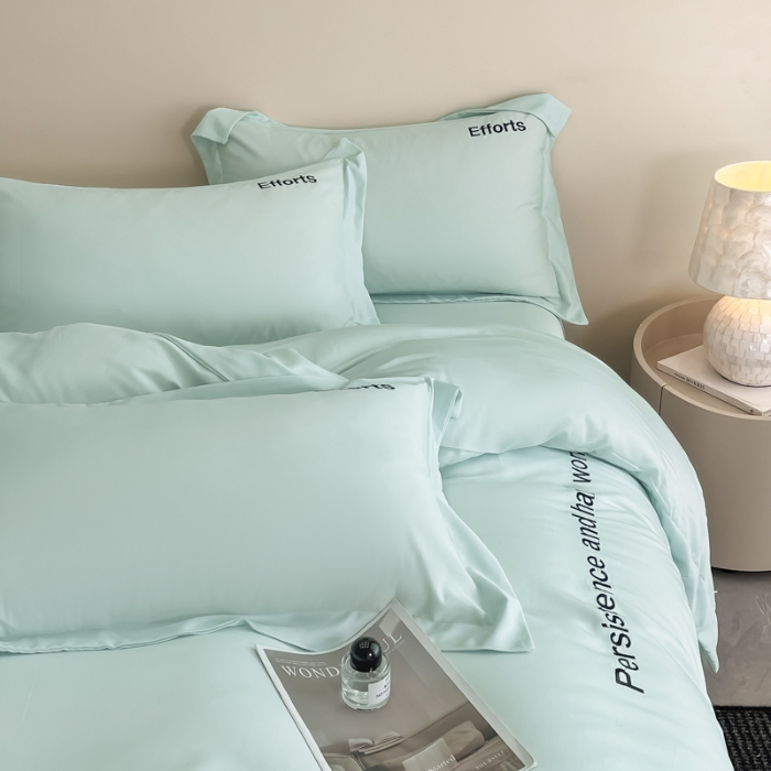 91家纺网 家纺一手货源 找家纺 （总）新方向 2025新款 专版花型 天丝刺绣大宽边工艺四件套-有理想  直播首选（纸盒包装）