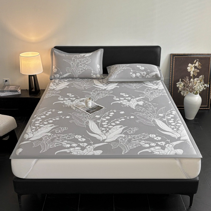 91家纺网 家纺一手货源 找家纺 （总）新方向 2025新款 专版花型 A类PE提花凉席-蕙质兰心