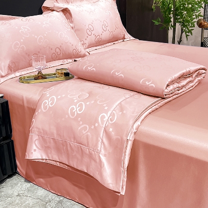 91家纺网 家纺一手货源 找家纺 （总）经年 2025年新 水洗真丝冰丝天丝提花夏被四件套 洛克系列