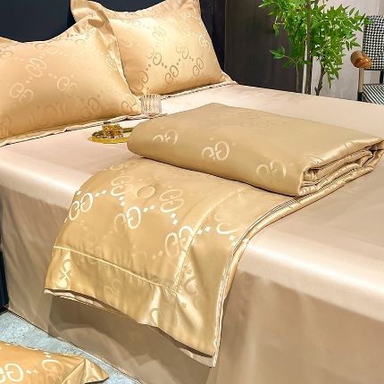 91家纺网 家纺一手货源 找家纺 （总）经年 2025年新 水洗真丝冰丝天丝提花夏被四件套 洛克系列