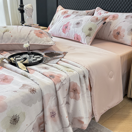 91家纺网 家纺一手货源 找家纺 （总）芊寻家居 2025新款50支天丝数码麻绳款夏被四件套