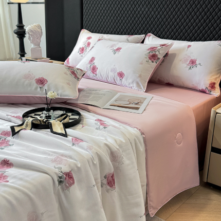 91家纺网 家纺一手货源 找家纺 （总）芊寻家居 2025新款50支天丝数码麻绳款夏被四件套